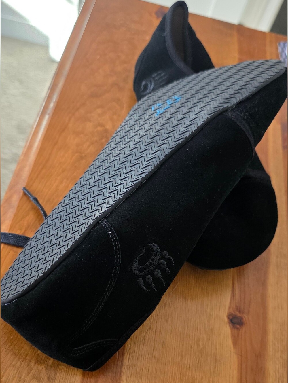 Black Suede Slip-On Loafers with Subtle Paw Emblem Bearfoot Ursus SLTG1 Black